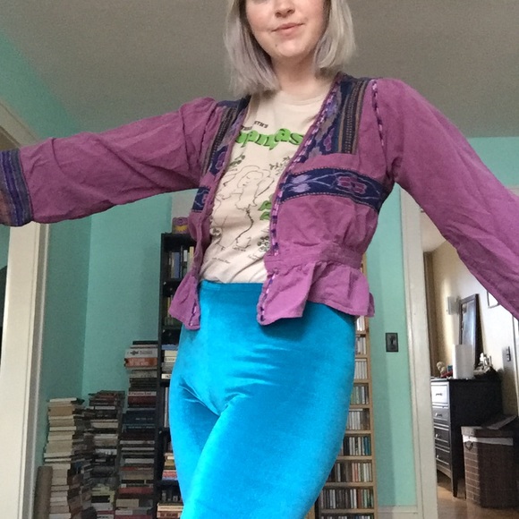 Vintage Boho Purple shrug/shawl jacket - Picture 3 of 5